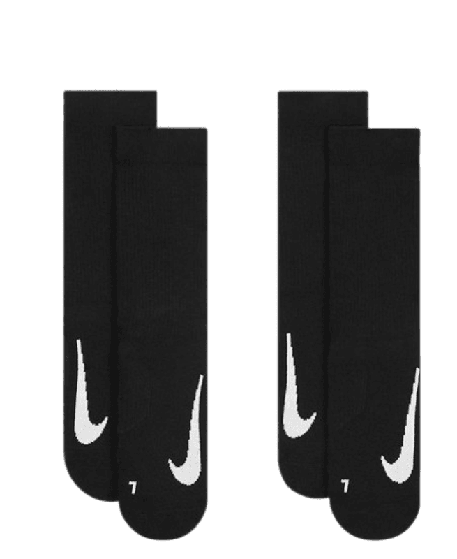 Nike Multiplier Crew Cushioned Sokker 2 Pack (Svart)