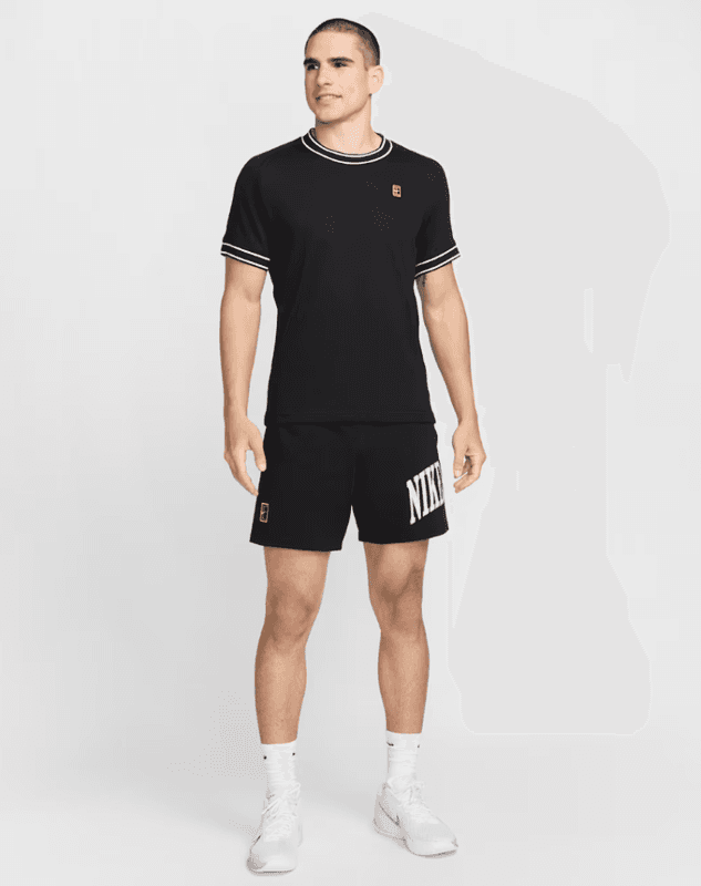 NikeCourt Heritage Men's Short Sleeve Tennis Top (Black)