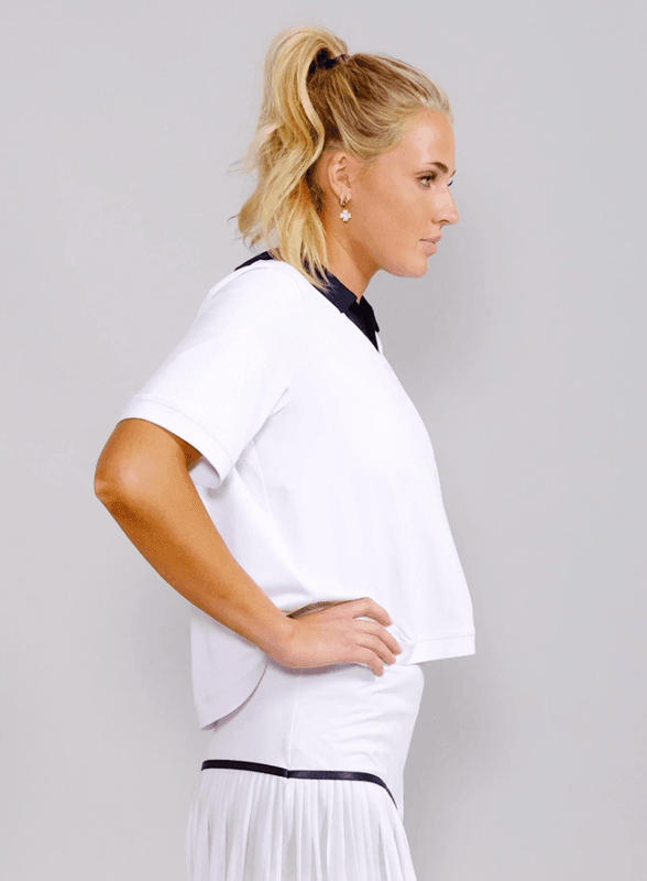 RS Women's Court Polo (White / Navy)